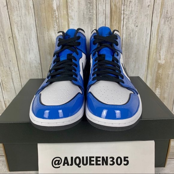 Air Jordan 1 Mid Signal Blue Men’s - Picture 4 of 8